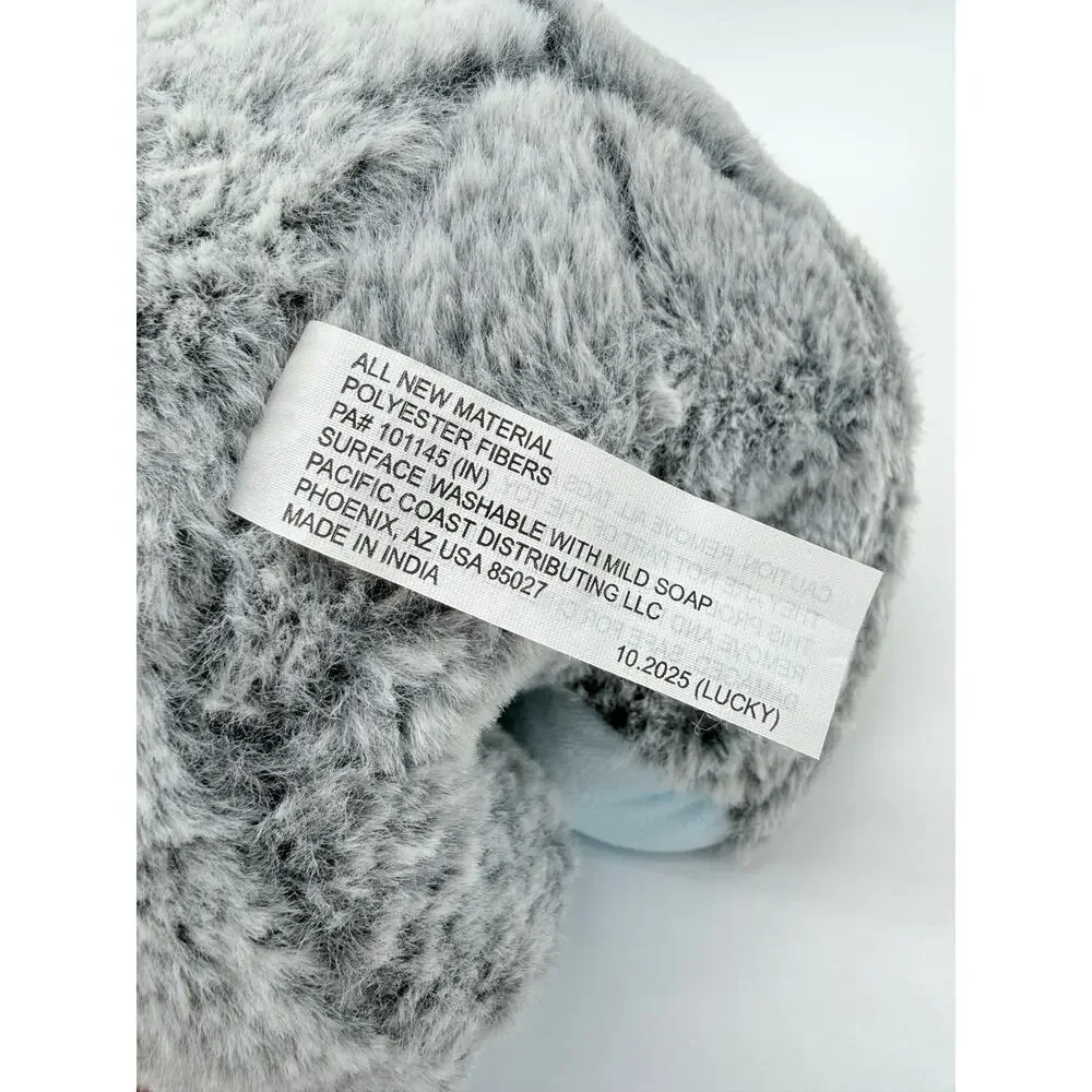 Petsmart 2025 Lucky the Cat Grey & Blue Bow Squeaky Chew Dog Toy Plush 10.5